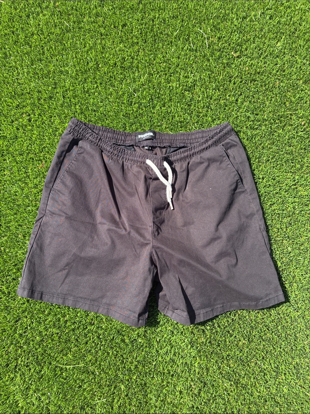 RSQ Black Athletic Shorts with White Drawstring